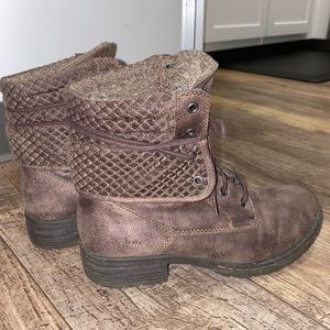 boc Brown Fold-Down Combat Boots Size 8